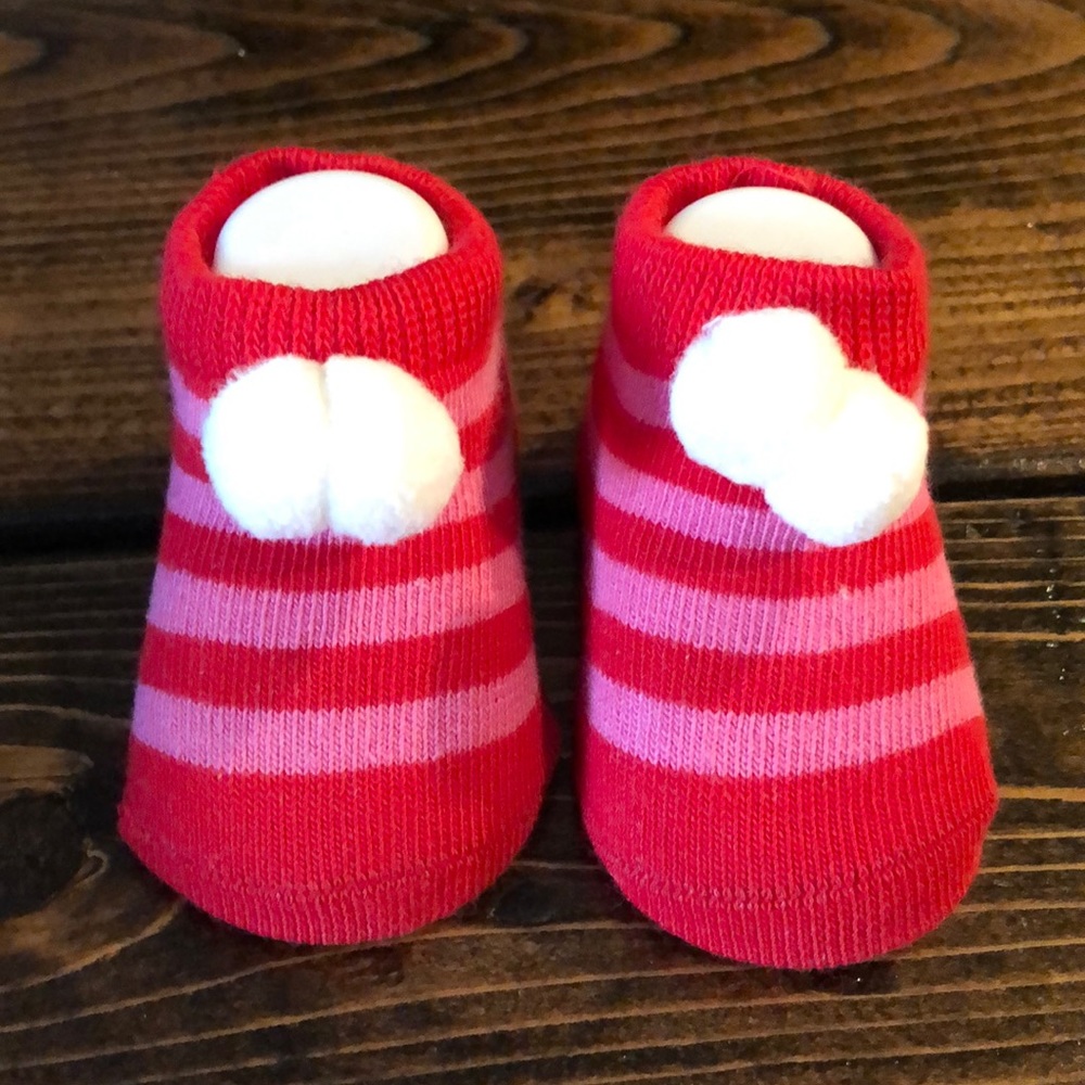 Country Kids Pom Pom Organic Cotton Socks 0-3M